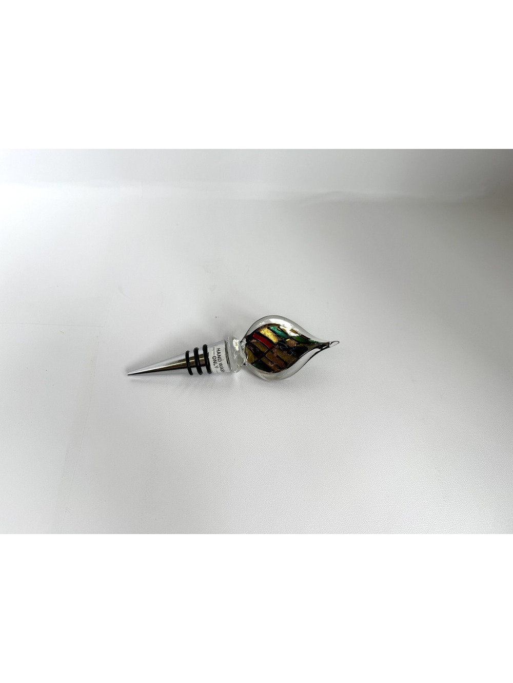 Elegant Silver and Glass Decorative Bottle Stopper